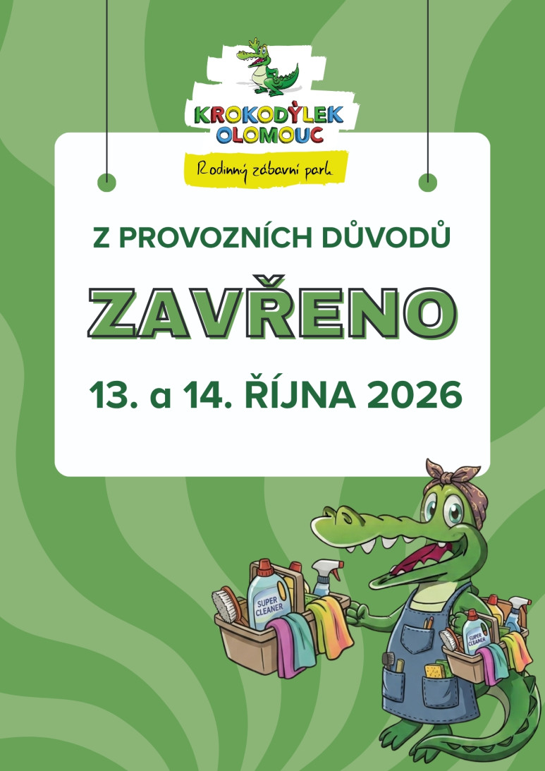 13.10. a 14.10. bude herna uzavřena z důvodu úklidu